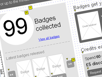 Badges badges ia information architecture interface design ux wireframe