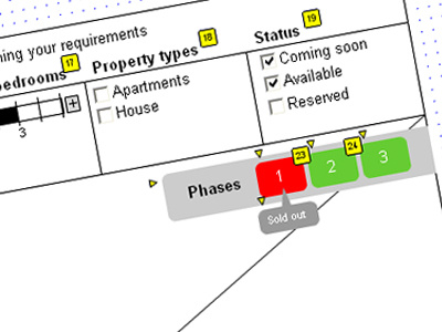 Phases control on interactive siteplan flash ia ux web design