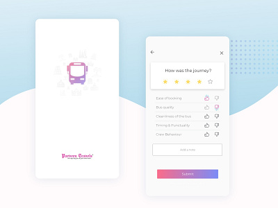 Review and Feedback Screen - Mobile App app app design app ui bus booking app bus ticket booking app illustration mobile app design ticket booking app ui design user interface