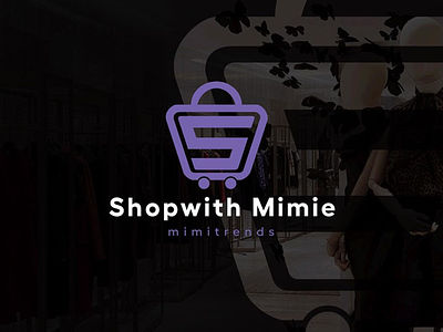 Shopping logo "shopwithmimie" awesome buy cart combinations creative icon inspirations logo sales selling shop shopping