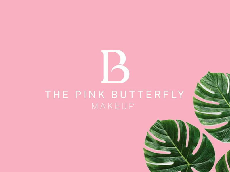 Pink butterfly™ makeup illustrator design graphic inspiration art dribbblers dribbble pb monogram pbmonogram creative logo makeup
