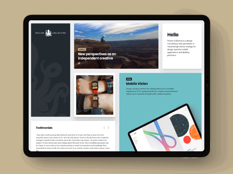 Poulos Collective css grid dribbble best shot freelance freelance designer grid grid layout portfolio ui ui ux webflow