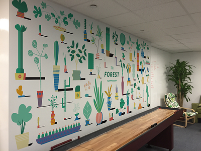 The Forest community design education engineering forest illustration mural plant print product trees