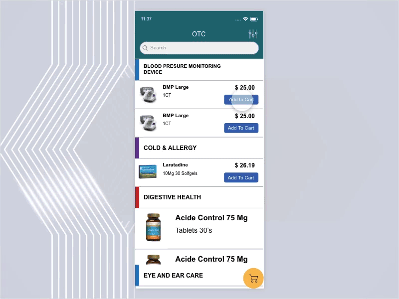 Add to cart interaction by Fernando Castro on Dribbble