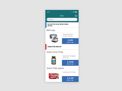 List of Products for Sale app design list products sale section ui ux