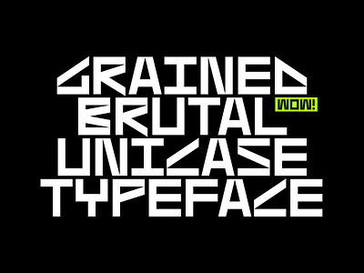 Grained Brutal Font angled brand branding brutal brutalism fashion font geometric identity lettering letters logo minimal minimalism swag tech technology type typeface typography
