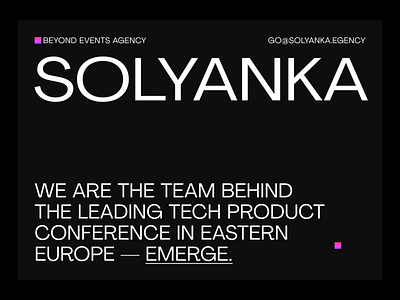 SOLYANKA AGENCY agency brand branding conference desktop digital event font identity lettering letters logo meetup mobile online startup technology type typography website