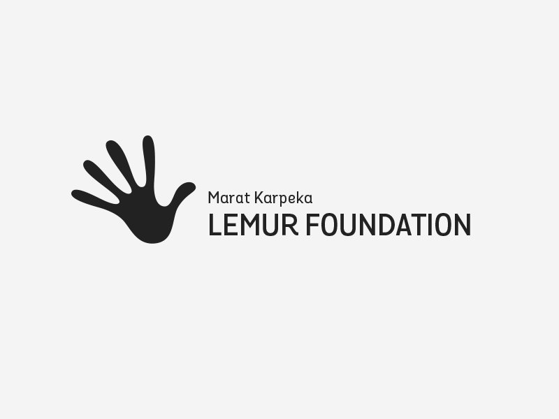 MK Lemur Foundation animal branding charity dynamic hand help identity layout lemur logo palm wildlife