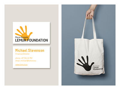 MK Lemur Foundation animal branding business card charity hand help identity lemur logo merch palm wildlife