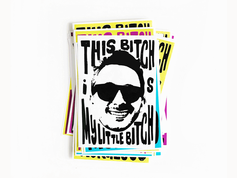 This Bitch is 30 Today advertising art birthday font graffiti handwriting neon print stencil tracing type typography