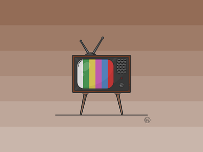 Retro TV cartoon design home house illustration livingroom old oldfashioned oldstyle outline retro shapes simple television tv tv show vector web webdesign