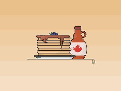 Pancakes blueberry breakfast cartoon design favourite home homeoffice illustration illustrator maple maple syrup outline pancakes plate shapes simple vector webdesign