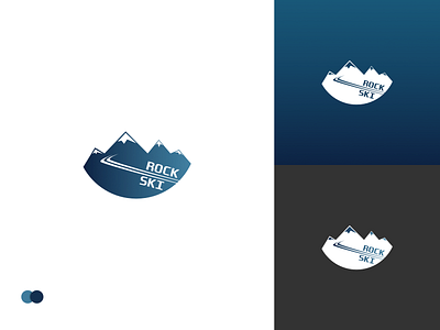 Ski Mountain Logo app blue branding dailylogochallenge dark design flat gradients icon logo mountain simple ski skiing snow typography ui vector webdesign