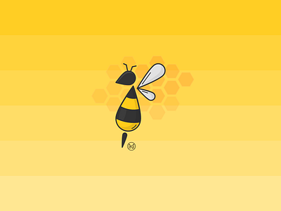 Bee app bee branding cartoon company design designer honey illustration insect jar logo outline product shapes simple stripes vector webdesign yellow