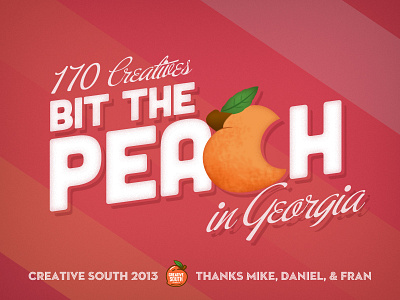 Bit the Peach 2013 classes conference convention creative creative south design fruit georgia peach pink south
