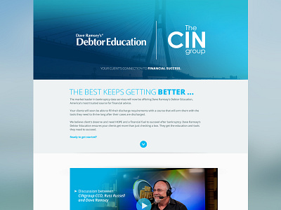 Best Keeps Getting Better... blue bridge debtor education landing page web design