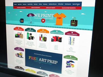 Your Logo on Anything illustration print shopping cart trade show website