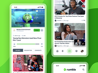 Rumble app player product social video