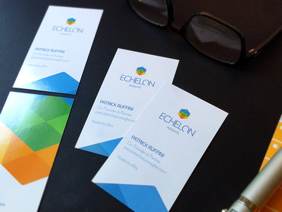 Echelon biz cards printed business cards cube echelon hexagon identity letterhead logo