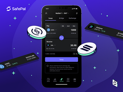 SafePal Wallet Swap app components crypto cryptocurrency interface product safepal software swap ui ux wallet web web3 web3.0