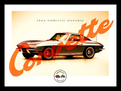 1963 Corvette Stingray automobile car corvette design digitalart figma graphic design poster racing throwback vintage