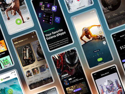 2022 Recap app app design crypto droids mobile app mockup nft nfts product rumble solana star wars ui ui design ux wallet web