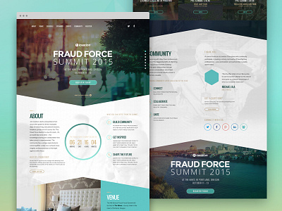 Fraud Force Summit 2015 1 pager conference design force fraud internet landing page oregon portland security summit web