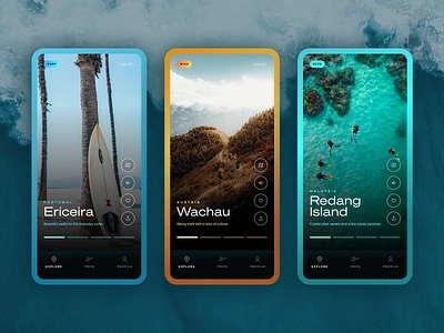 Wander app app design locations mobile app mockup product travel ui ui design ux wander web