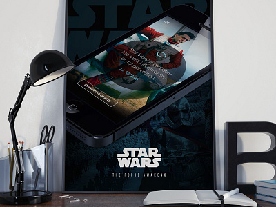 A poster of an app for a thing app awakens force poster star wars