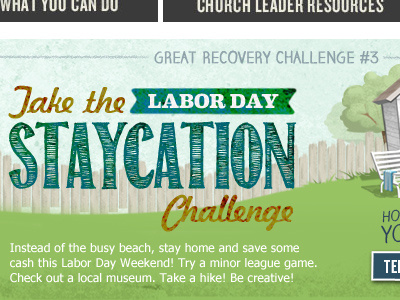 Staycation Challenge challenge content labor day staycation the great recovery typography web