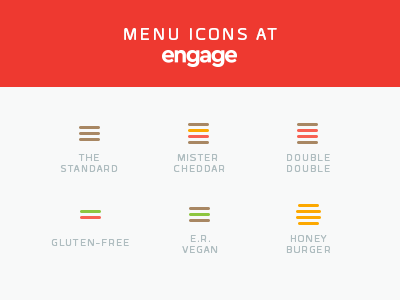 Engage Burgers burger engage hamburger menu nav navigation ui ux web
