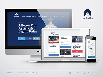 GOP Responsive Landing Page america congress gop house landing page politics republicans ui web