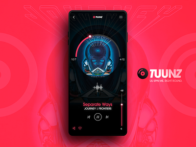 TUUNZ Music Player app design ios mobile music player tunes ui ux volume web