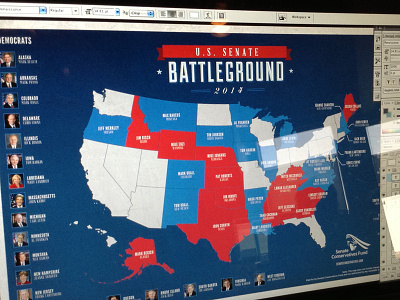 U.S. Senate Battleground infographic abraham lincoln america american battleground duke infographic map patriotic politics print states typography united united states
