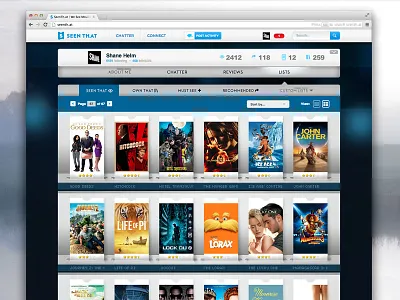 Slim Profile - Movies Seen film interface movies network profile seen seenthat sharing slim social sort ticket user web