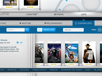 Custom Lists custom film interface lists movies network profile seenthat sharing social sort ticket user web website