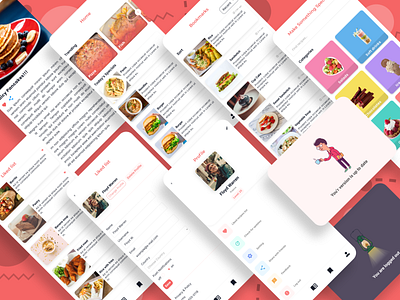 Tiny Recipe App Full Concept. (Again) apple chef concept cook app cooking app design fnaticfaiz food mobile professional professional design recipe recipe app recipes red redesign ui ui design uidesign ux design