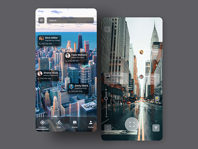 VR Maps and Live View App Concept. app app concept app design ar augmented reality camera concept finder live minimal minimalism minimalist minimalistic ui ui design uidesign user interface vr