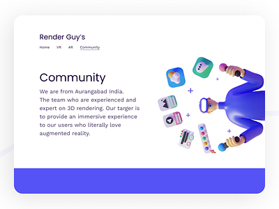 AR Site Community Page Concept 3d clean clean ui minimal ui uiux ux webpage webpage design webpagedesign