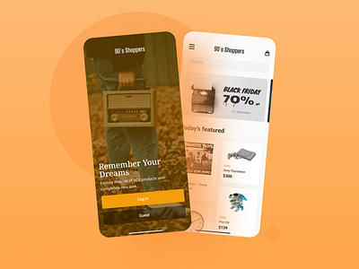 90 s Shoppers App 2 screens dribbble clean concept ecommerce minimal practice screens ui ui design uiux