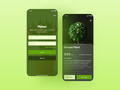 Planters App Concept Screens