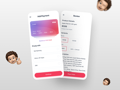 Payment & Review Screens Concept app colorful concept inspiration no like post screens simple clean interface ui uiux ux