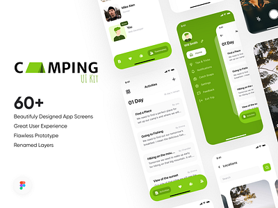 Camping UI Kit clean clean ui conceptual gumroad minimal modern modern design paid ui design ui kit ui kit design ui kits