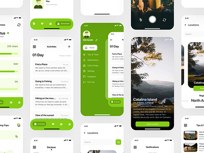 Camping App UI Kit Screens