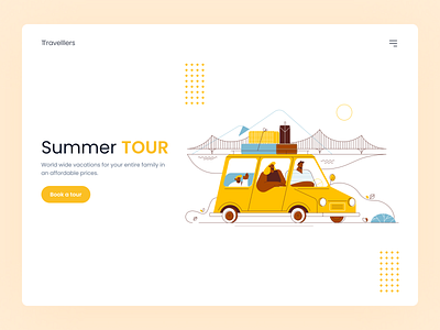 Summer Tour Concept design illustraion interaction interface ios landing page design tour travel ui ux website design