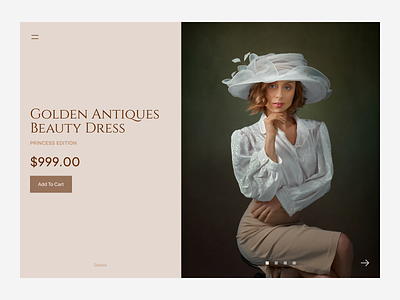 Luxury Dresses Site (Cloth View) antique clean concept luxury luxury design minimal serif serious site ui web