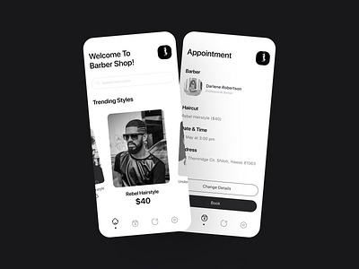 Barber Booking App Screens app barber clean concept modern needed pandemic screens ui uidesign ux