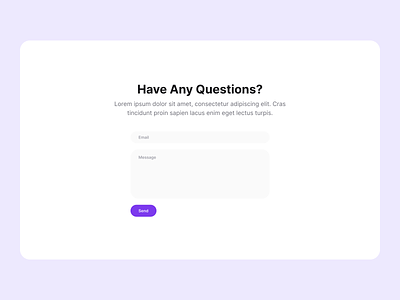 Minimal Email + Message Form clean concept design element form minimal modern purple section