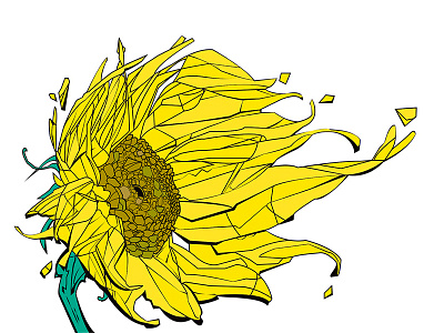 Sunflower electric illustration solar power sunflower