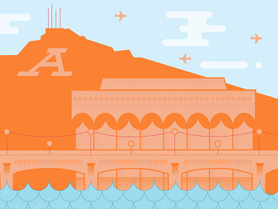 ASU Gamage and Tempe Town Lake detail fyresite home town illustration tempe